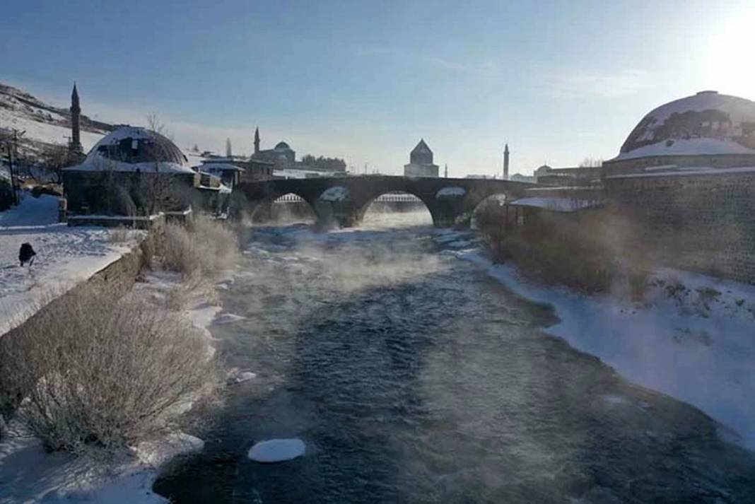 Soğuk hava rekoru kıran ilçe, dudakları uçuklattı! 12